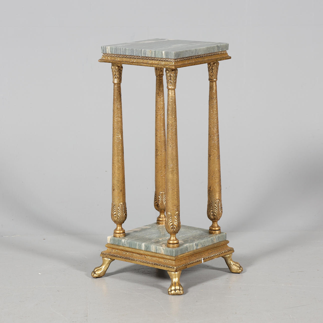 PEDESTAL with stone countertops.