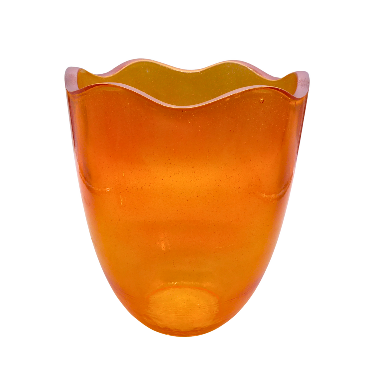 GLASS VASE IN ORANGE.