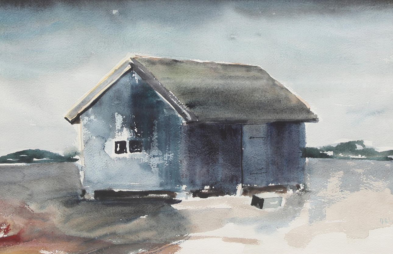 OIDENTIFIERAD KONSTNÄR. watercolor, house, signed.