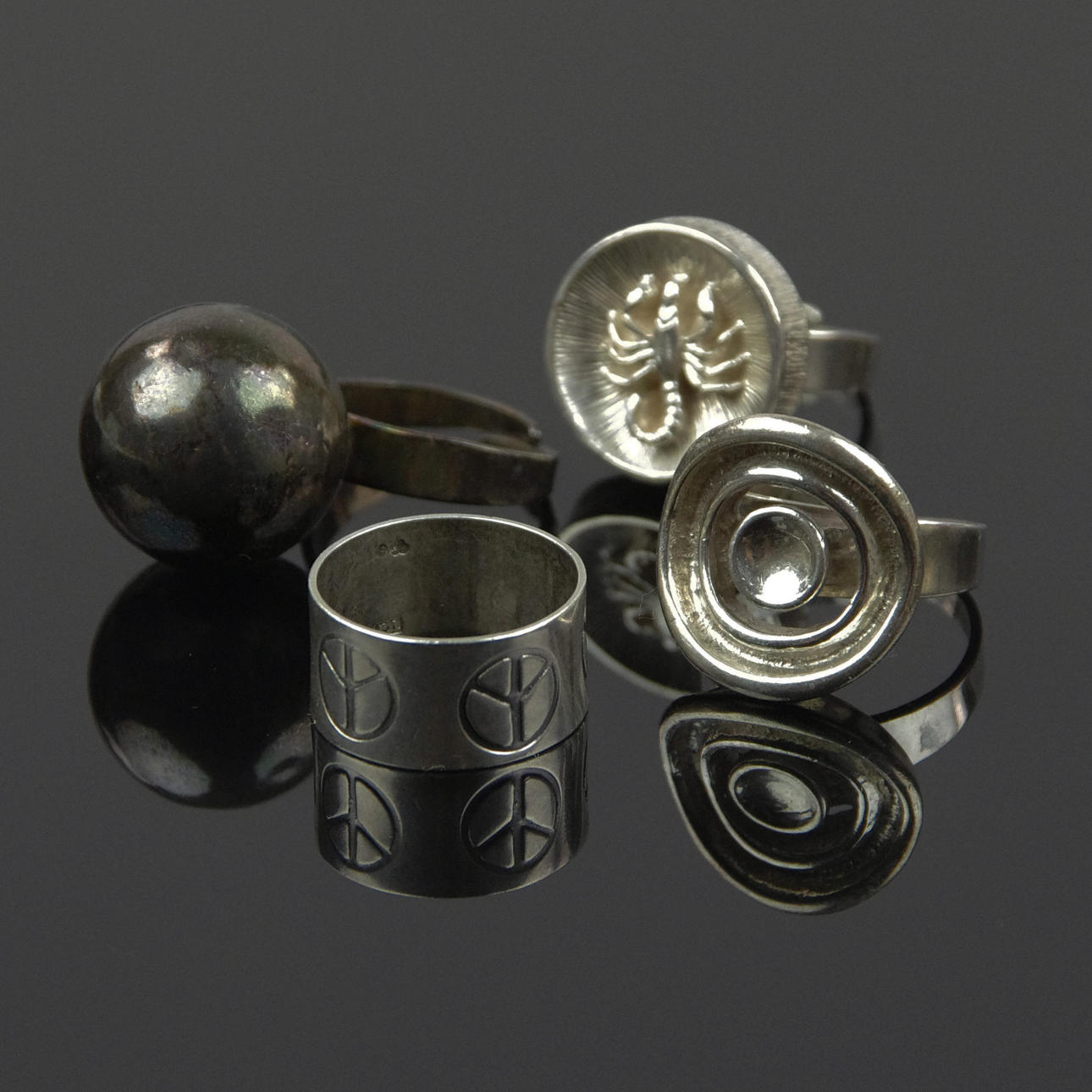 RINGAR, 4 stycken, silver.