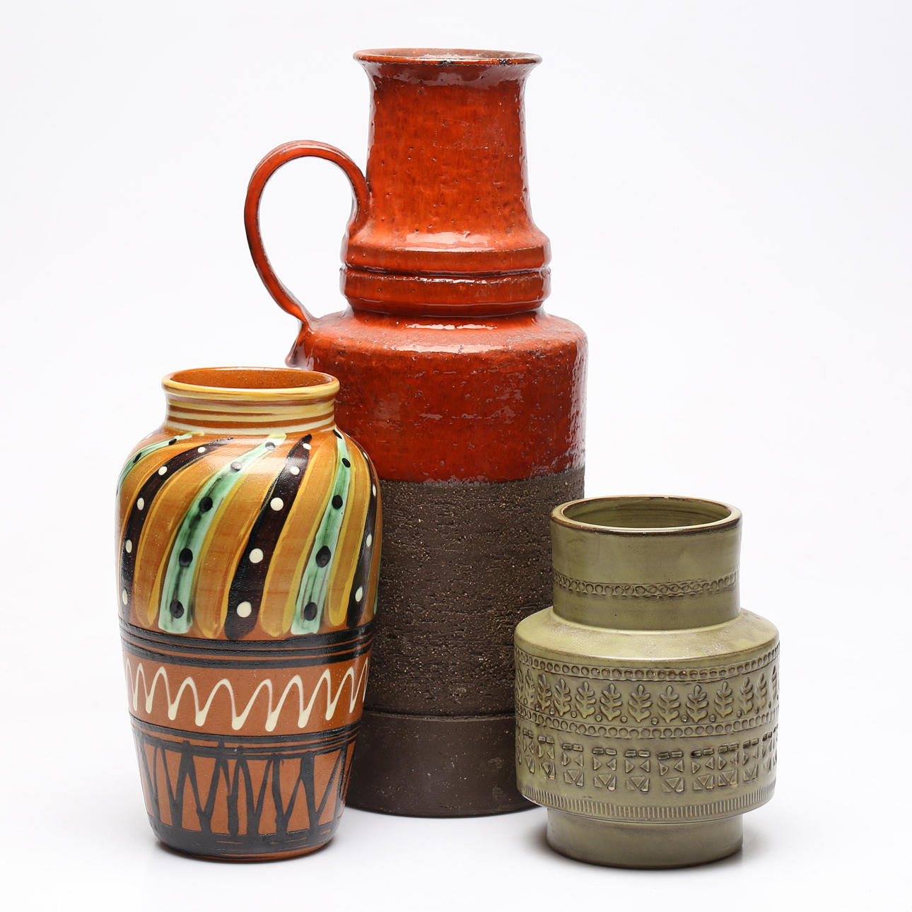 VASER, 3 st, keramik, bl.a. Bitossi, Italien.