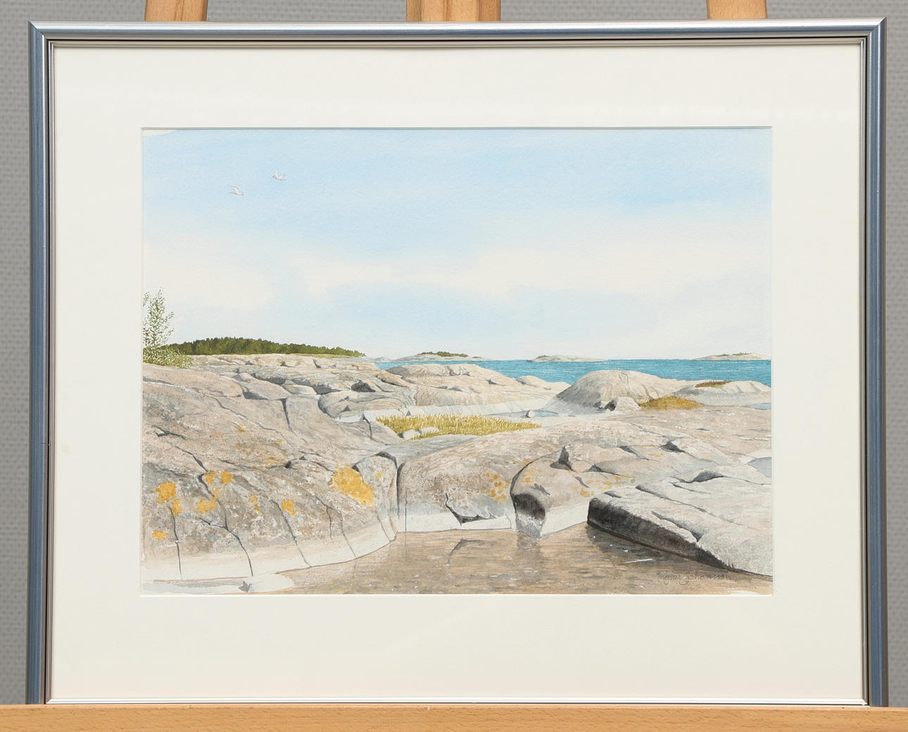 INGVAR JOHANSSON. Aquarell, „Ostküste“, signiert.