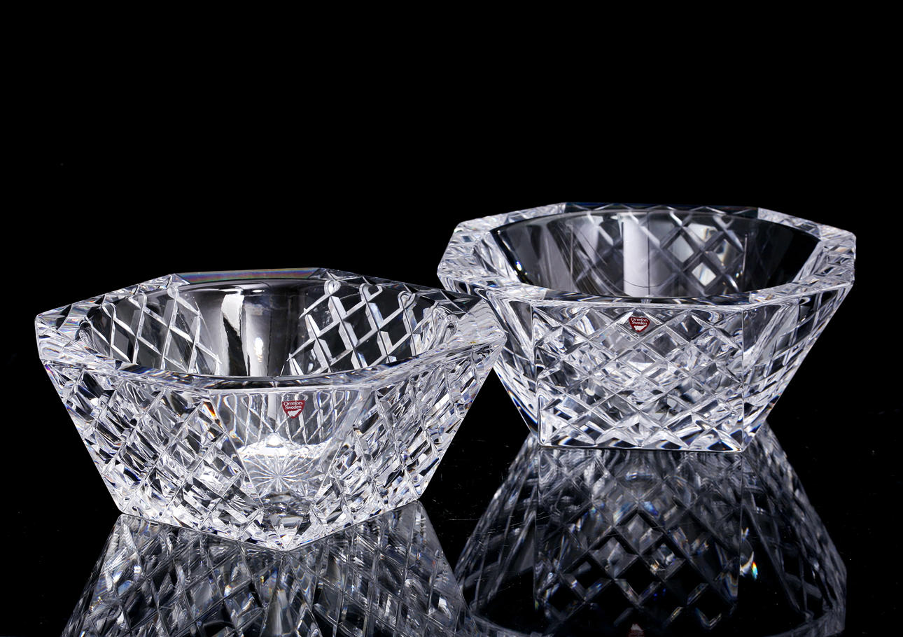 SKÅLAR 2 st, kristall, Orrefors.