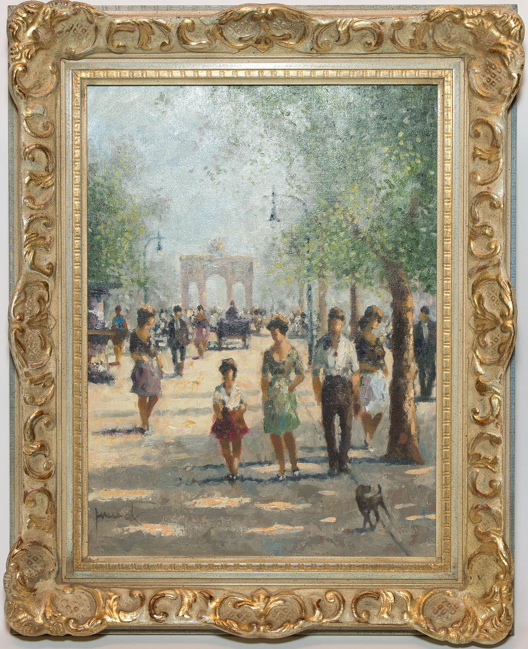 OKÄND KONSTNÄR. Paris, olja på duk, sign.