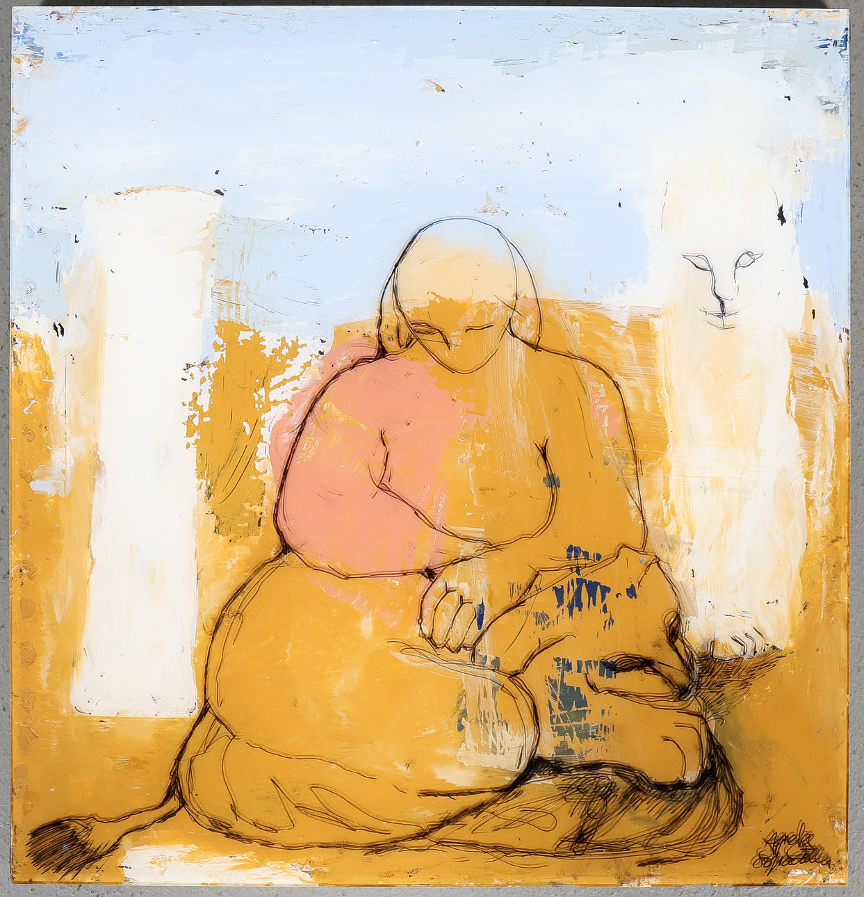 AGNETA SOFIADOTTER målning på plexiglas, signerad.