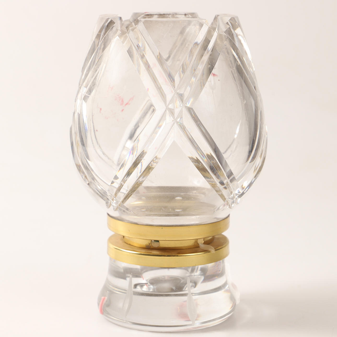 OLLE ALBERIUS. Candle lamp, crystal, Orrefors.