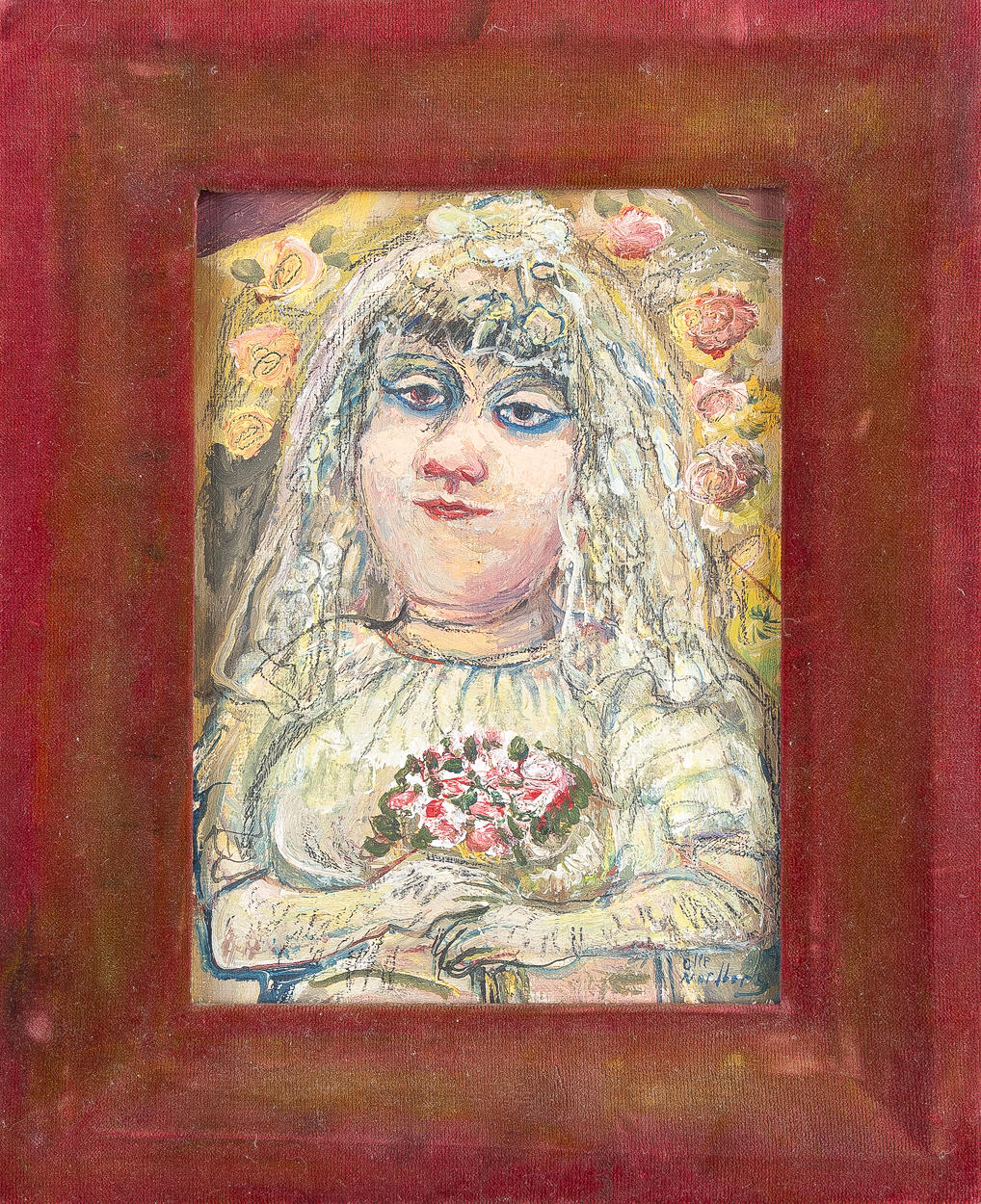 OLLE NORDBERG. Braut, Öl auf Holz.