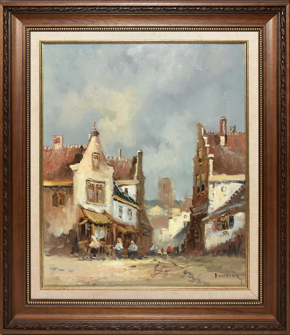 OKÄND KONSTNÄR. olja på duk, signerad Enneking.