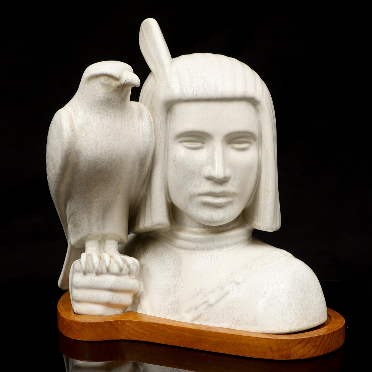 GUNNAR NYLUND. A stoneware sculpture, “Falkenerare”, Rörstrand signed and numbered 40/200.