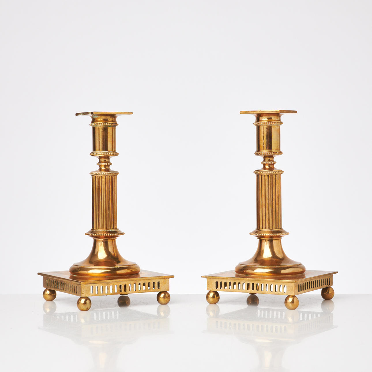 CANDLESTICKS, 1 pair, No 38, Gusums Bruk. brass.