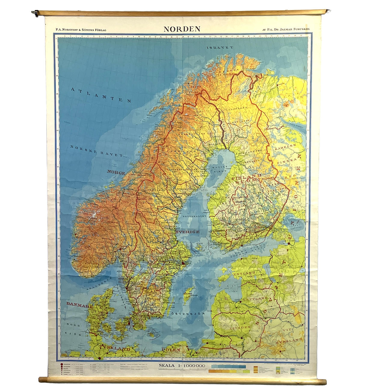 SCHOOL MAP. Nordic countries, scale 1:1000000, AB Kartlitografen ...