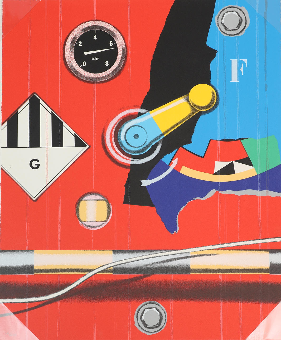 PETER KLASEN. Lithograph in colours, composition, signed, numbered 14/250.