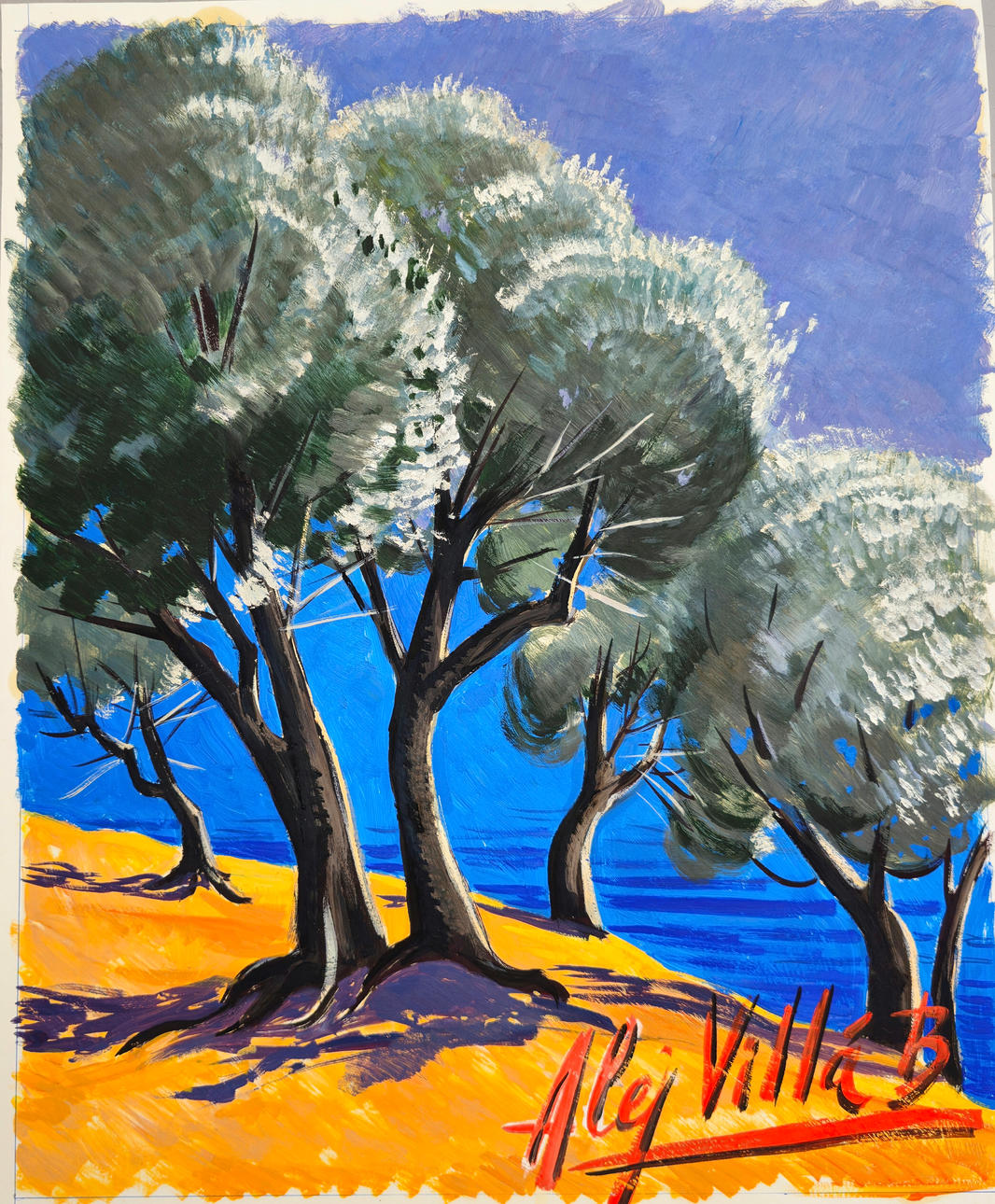 LANDSCAPE WITH FOREST. SIGNED BY ALEI VILLÀ B.