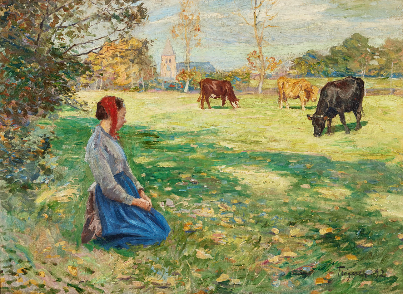 CARL TRÄDGÅRDH (1861-1899). Vallflicka.