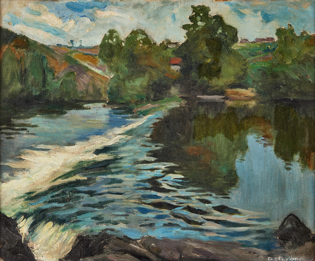 ALLAN ÖSTERLIND. River landscape.