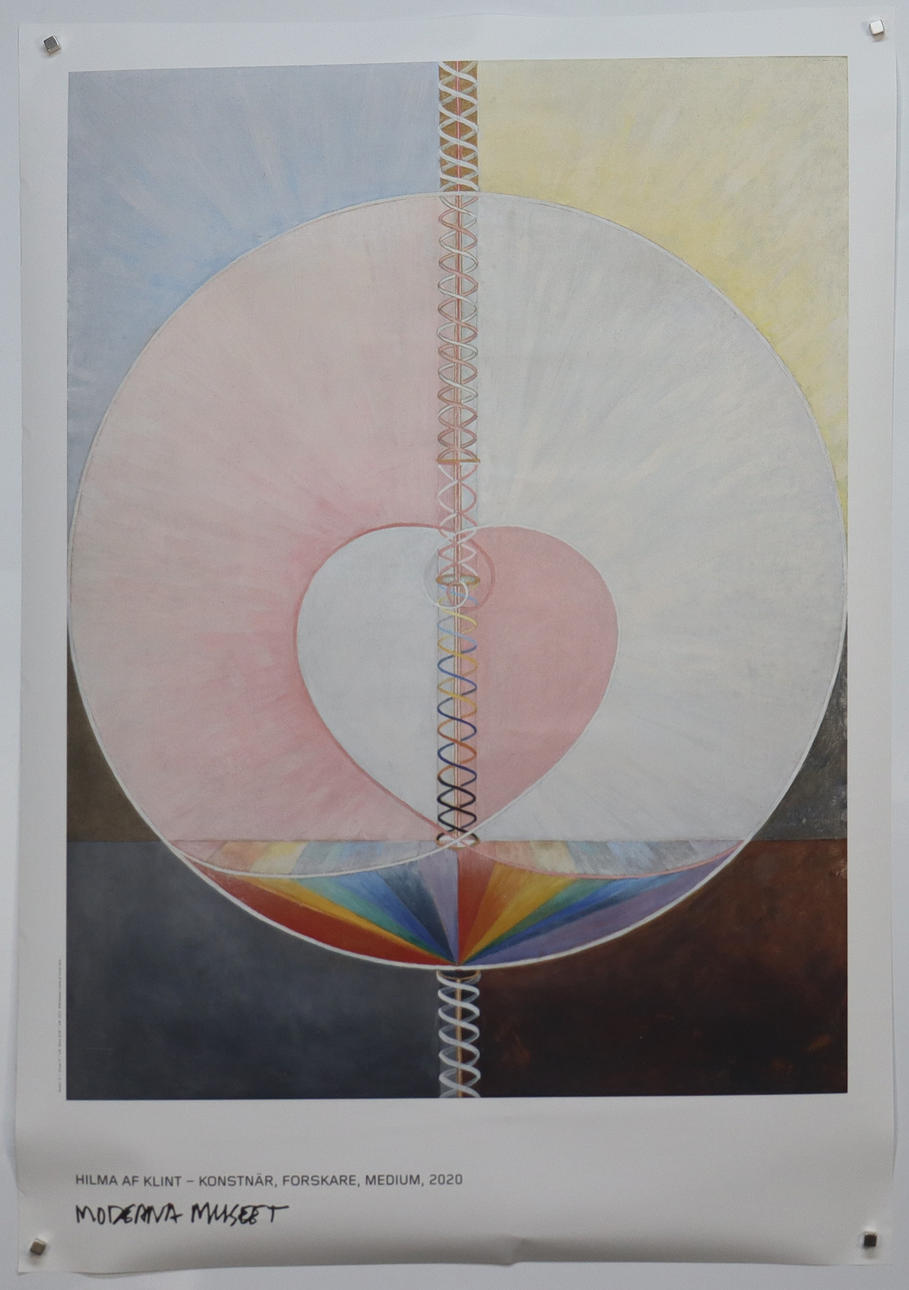 HILMA AF KLINT, efterside, plansch bog og stofpose.