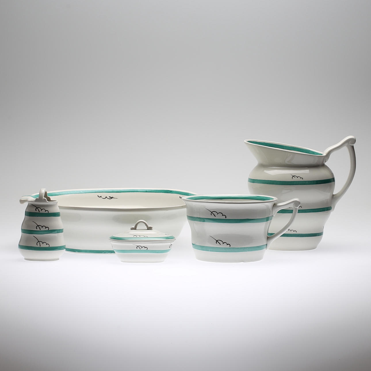 TVÄTTSERVIS, porslin, 5 delar, Wilhelm Kåge, Gustavsberg.