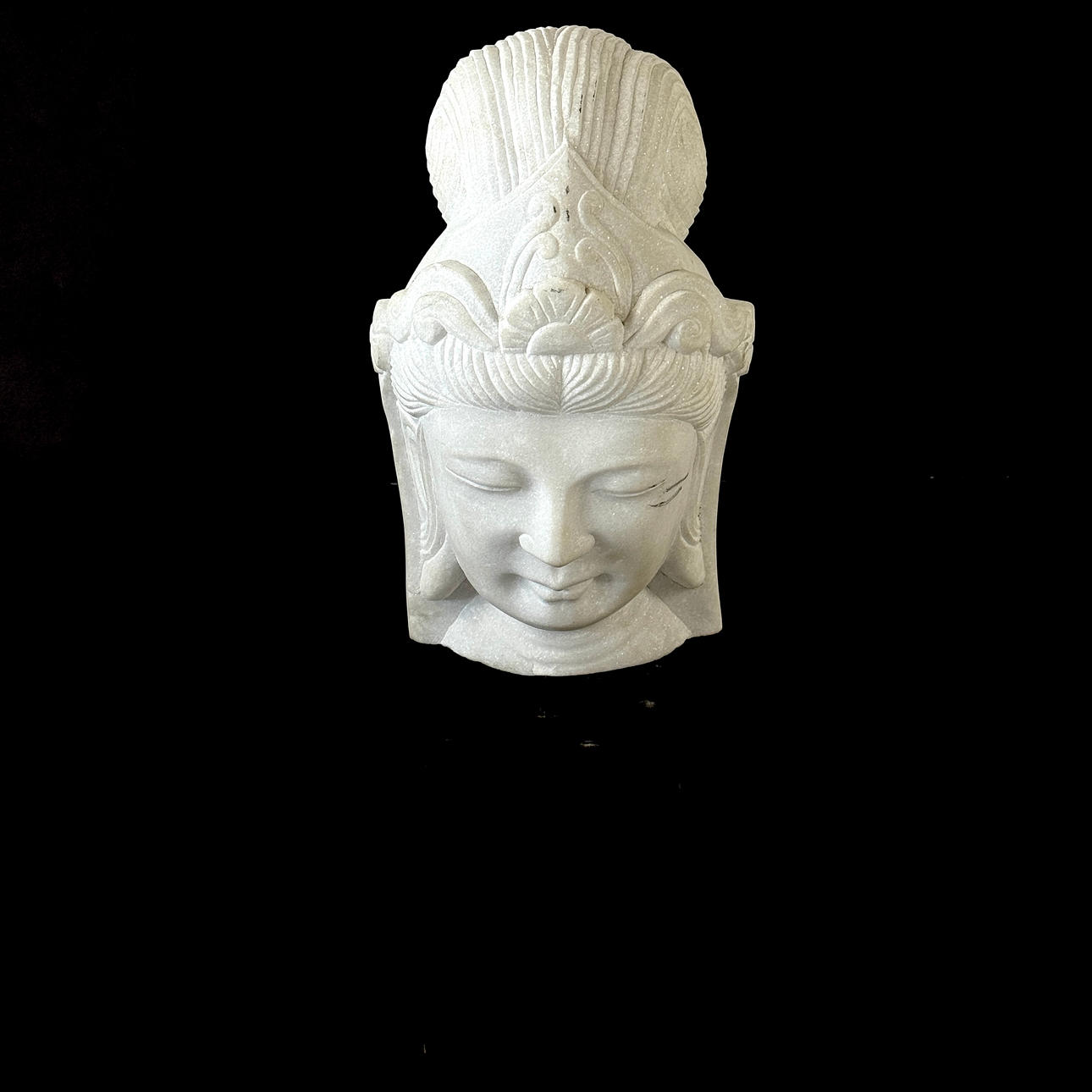 CHINESE MARBLE BUDDHA HEAD.