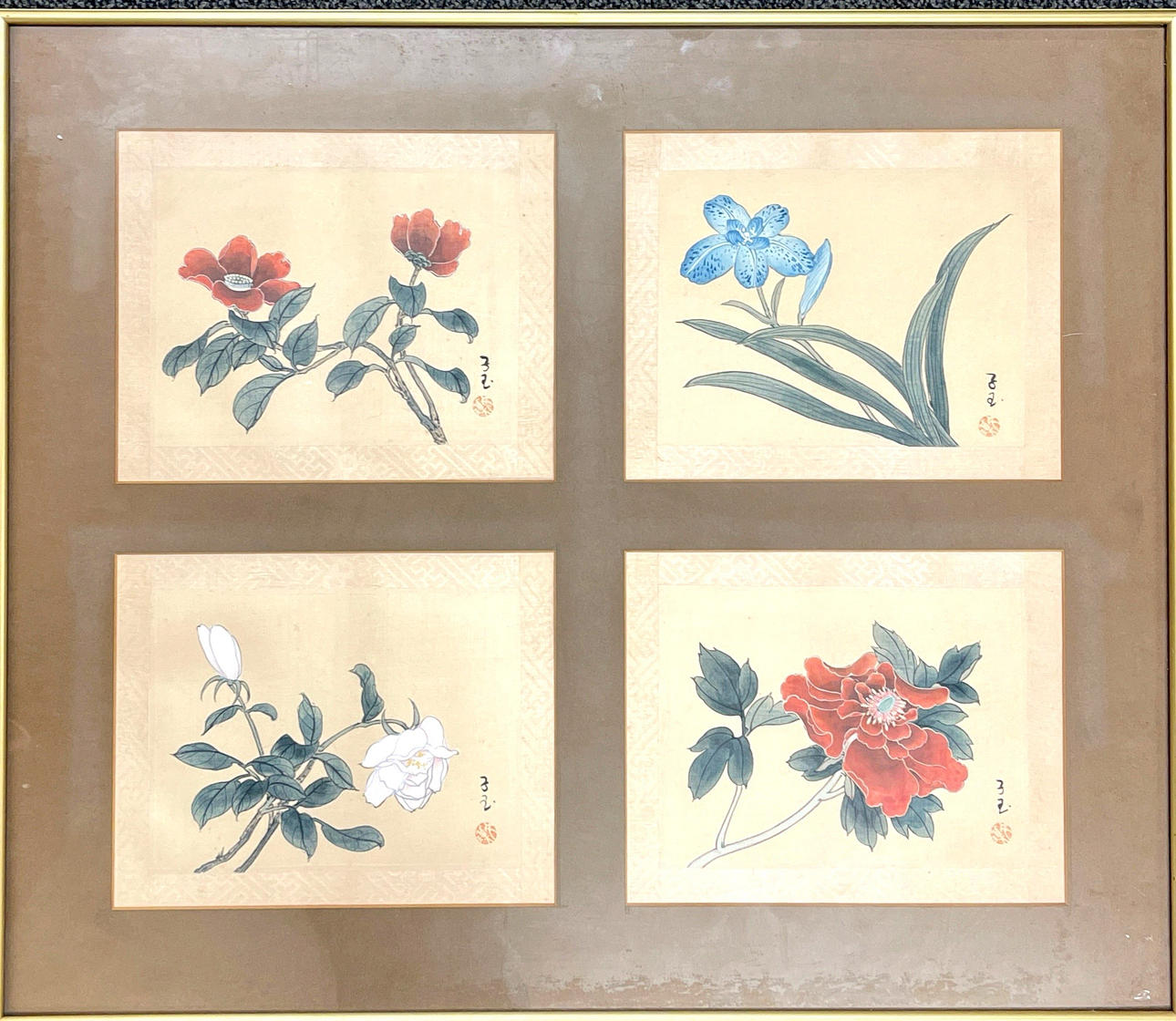 CHINESISCHE BLUMENAQUARELLE.