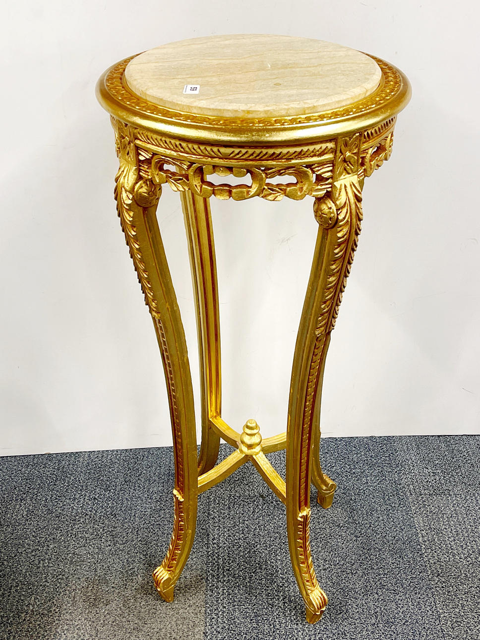 LARGE GILT WOOD PLANT STAND.