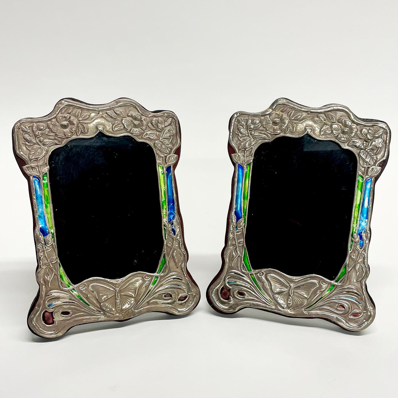 SILVER ART NOUVEAU PHOTO FRAMES.