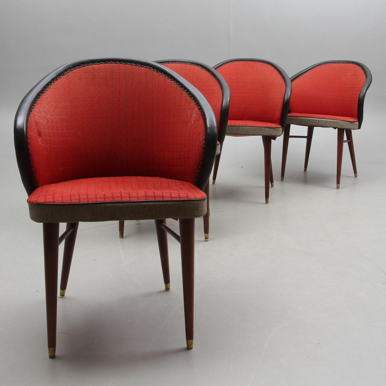 FÅTÖLJER 4 st, 1950-tal.