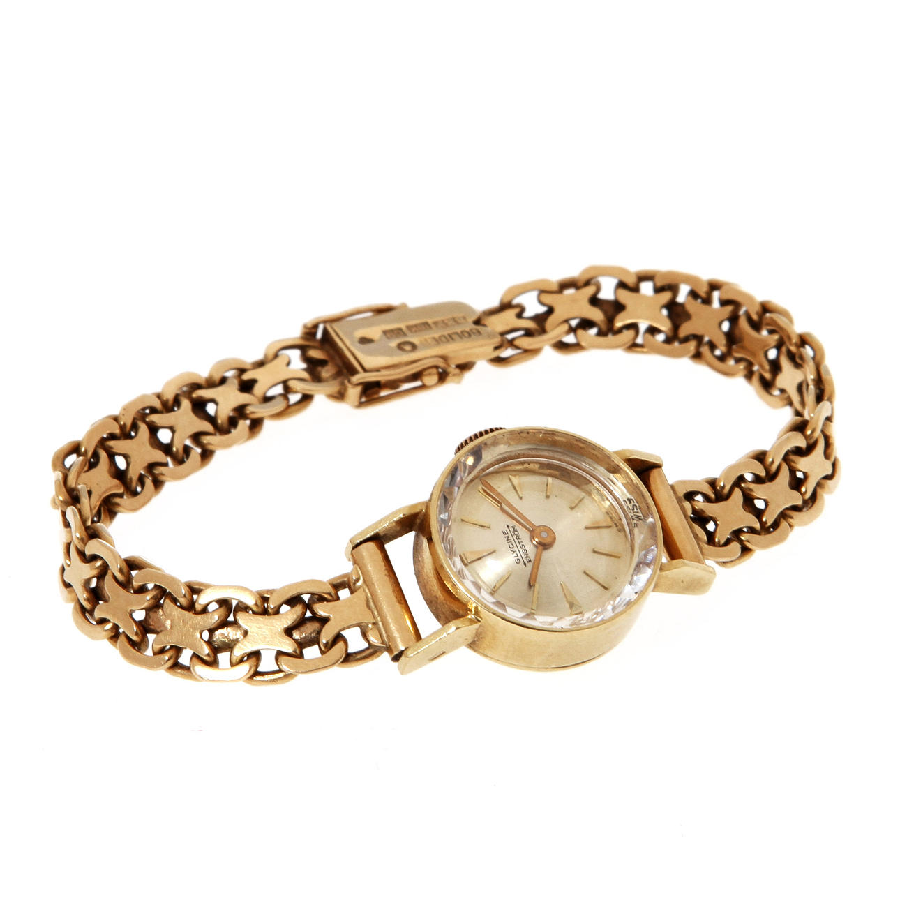 DAMARMBANDSUR, Glycine, Engström, 18k guld, vikt totalt 19,5 gram.