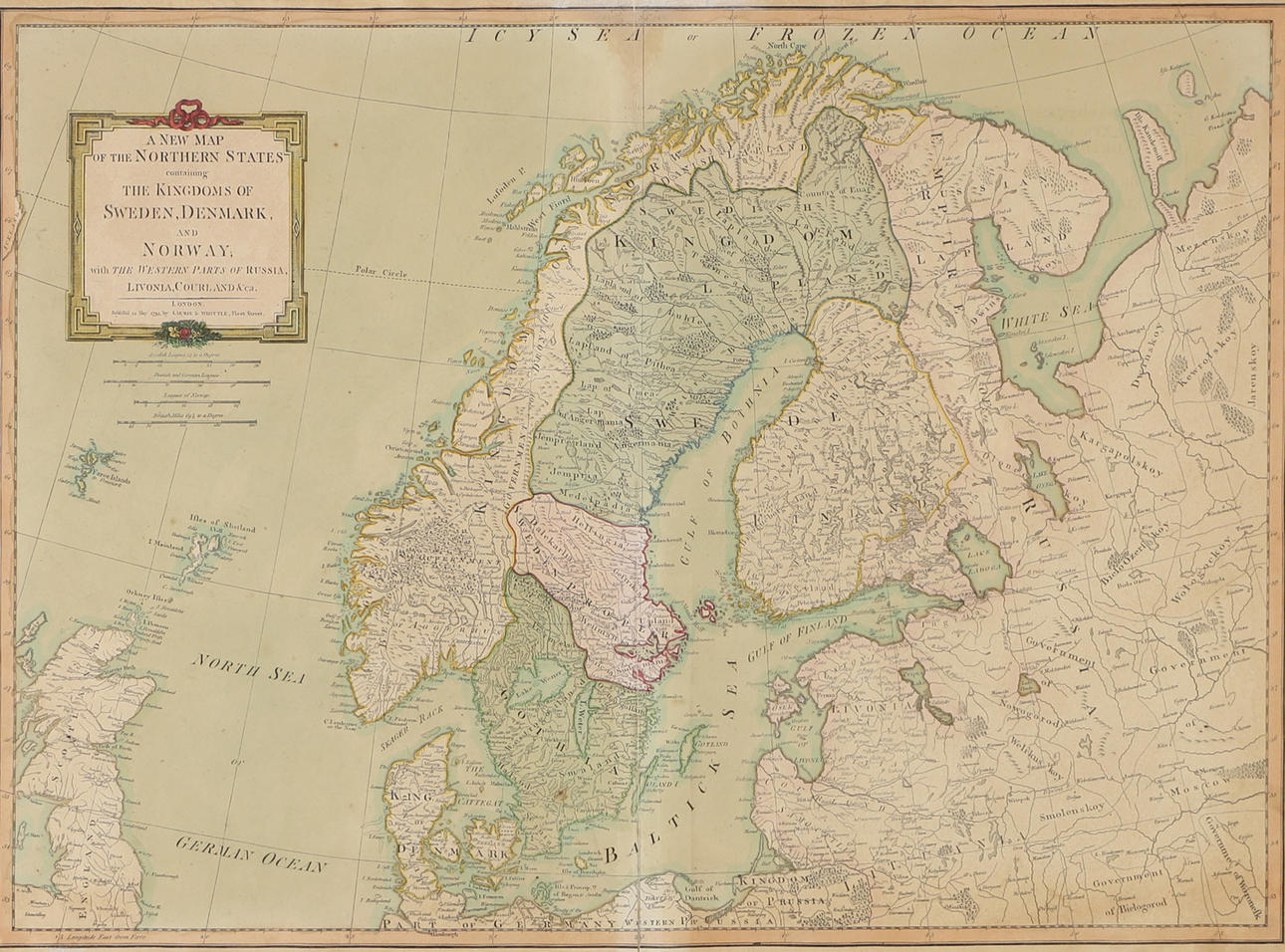 MAP, Sverige, Danmark og Norge, print til en ældre model.