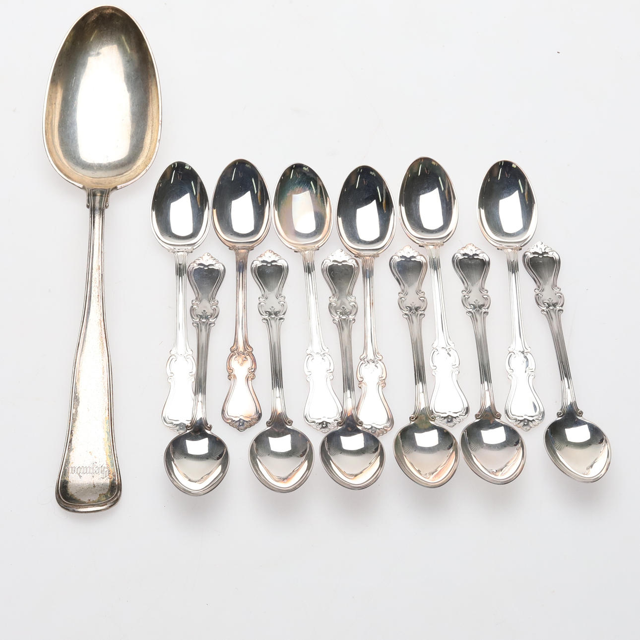 SKEDAR, 13 st, "Olga" & "Heimdal", silver, 203 gram.