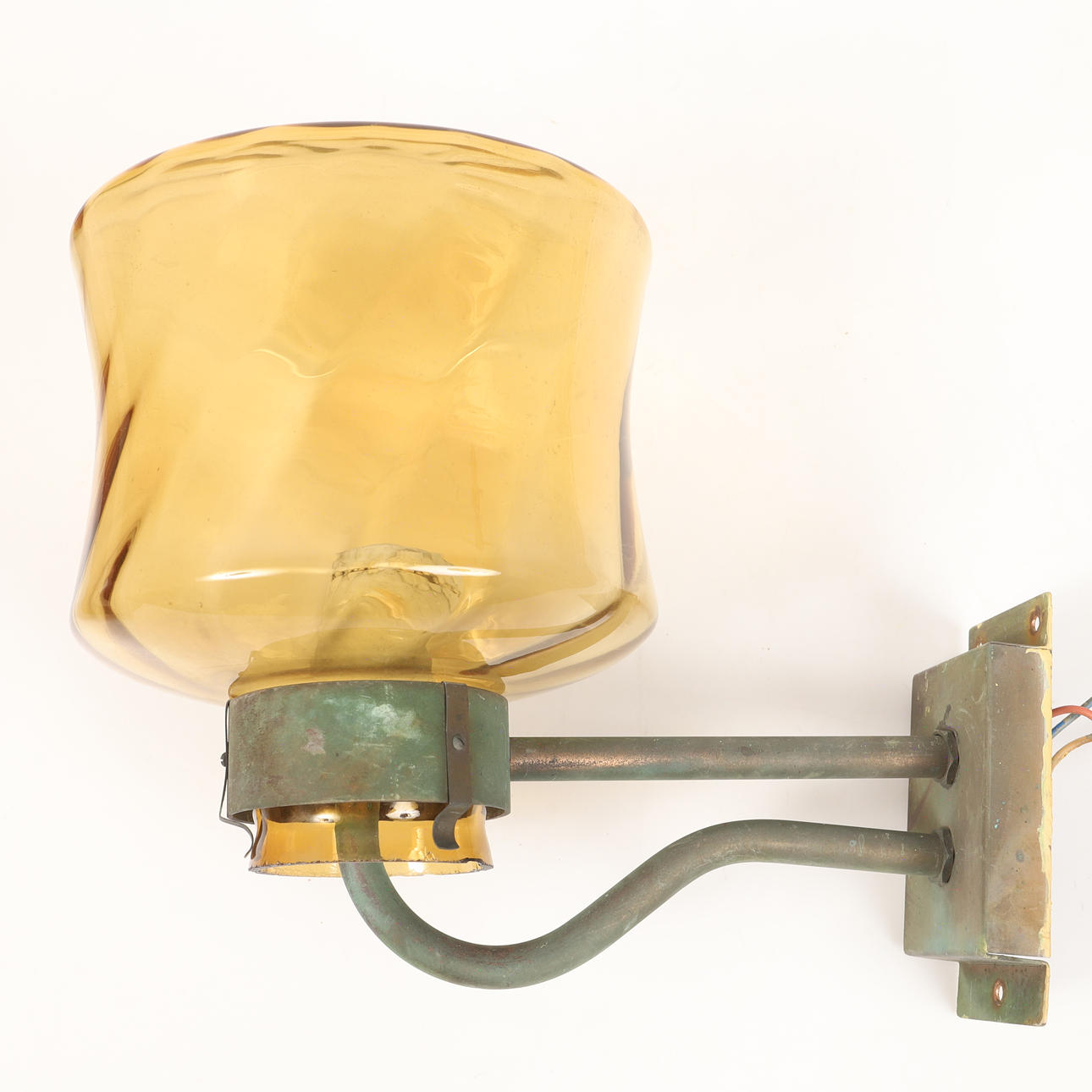 UDVENDIG BELYSNING, kobber/glas, 20. århundrede.