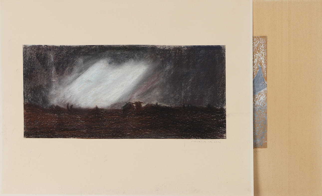 ULLA HURTIG ANDERSSON. 2 stykker uindrammede pasteller.