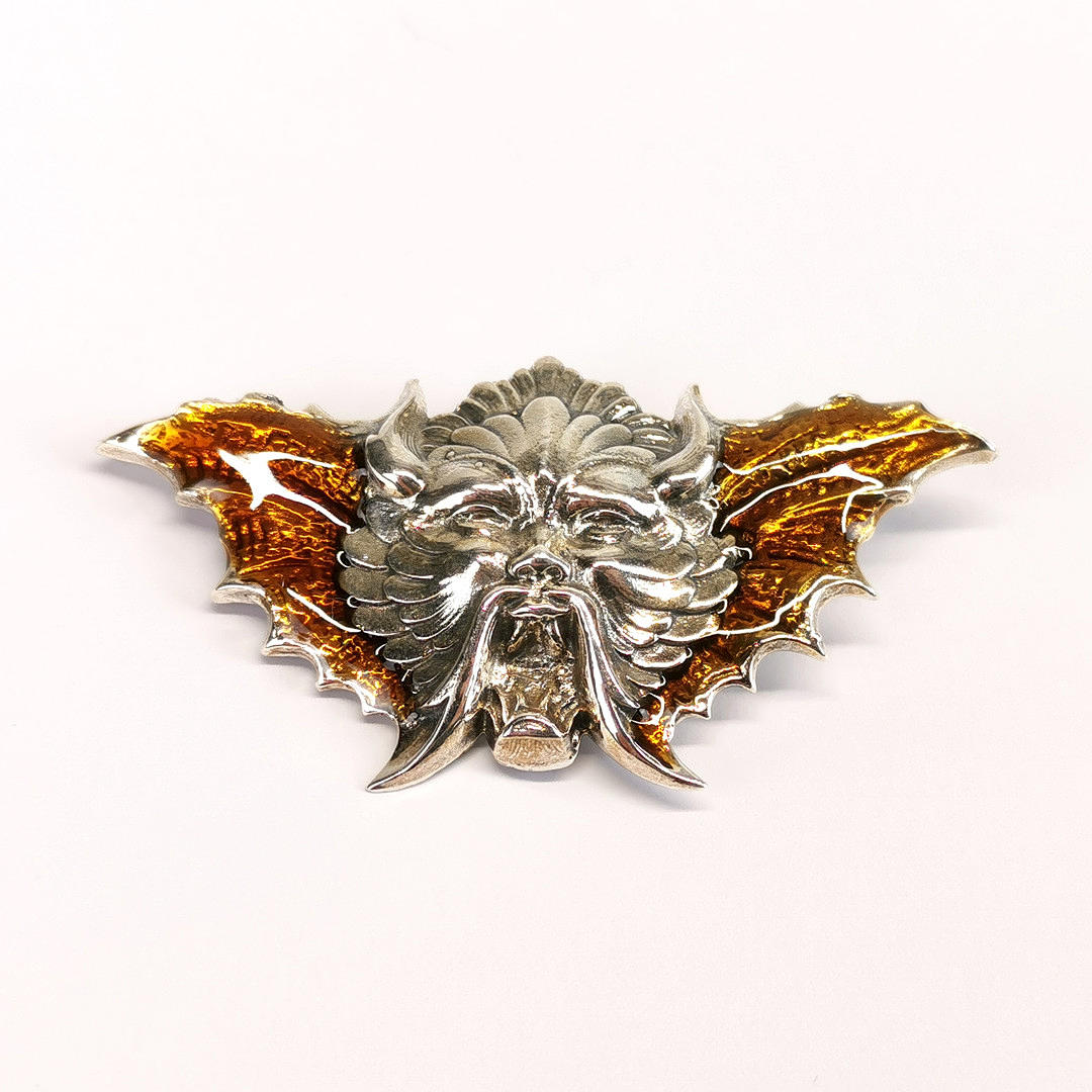 925 SØLV OG EMALJE BROCHE.