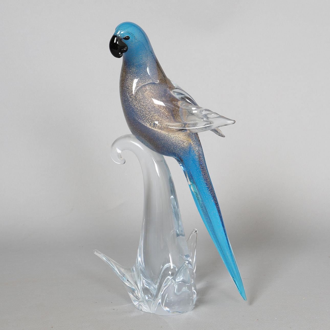 A MURANO GLASS PARROT.