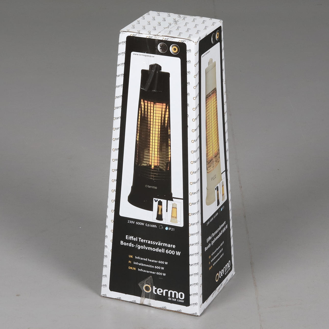 TERRASSEVARMERE. Bord/gulv model 600W, Thermo.