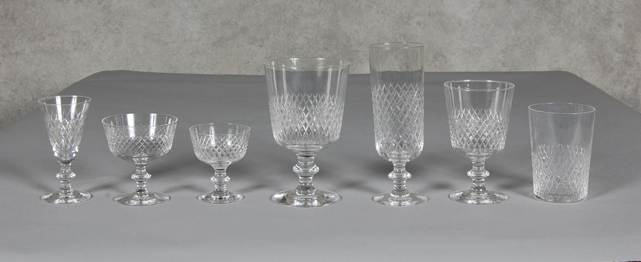 GLASSERVIS, 80 delar,"Diamant " Vicke Lindstrand, Kosta.