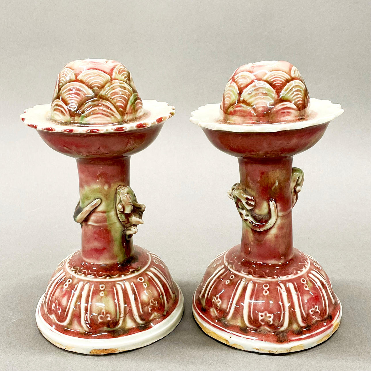 OLD CHINESE PORCELAIN INCENSE HOLDERS.