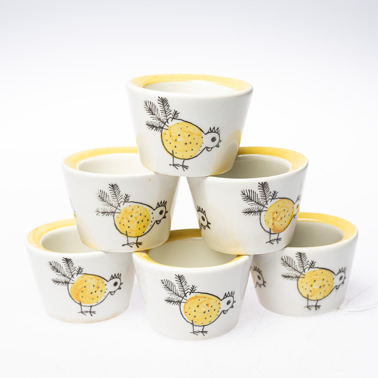 MARIANNE WESTMAN. Äggkoppar, 6 st " PIP" Rörstrand.