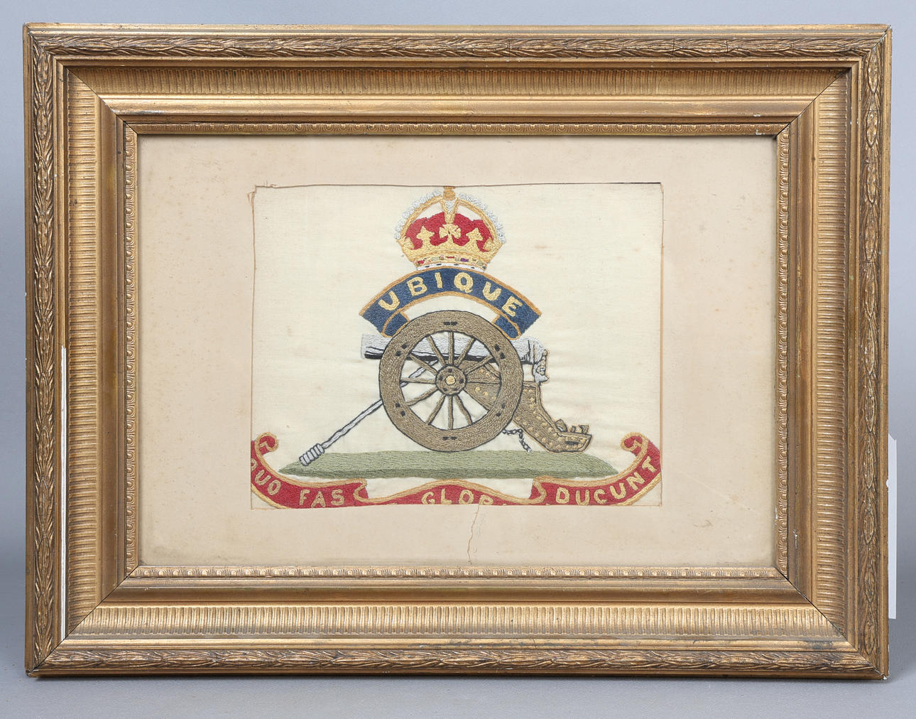 A ROYAL ARTILLERY WOOLWORK PICTURE.
