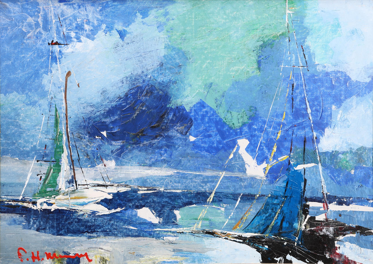 HELMUT MANTEL, oil on canvas.