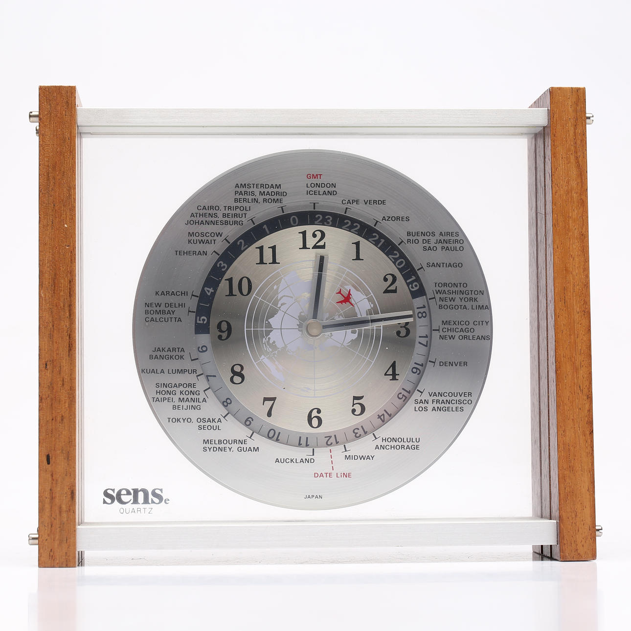 A World time clock from the second half of the 20th century.