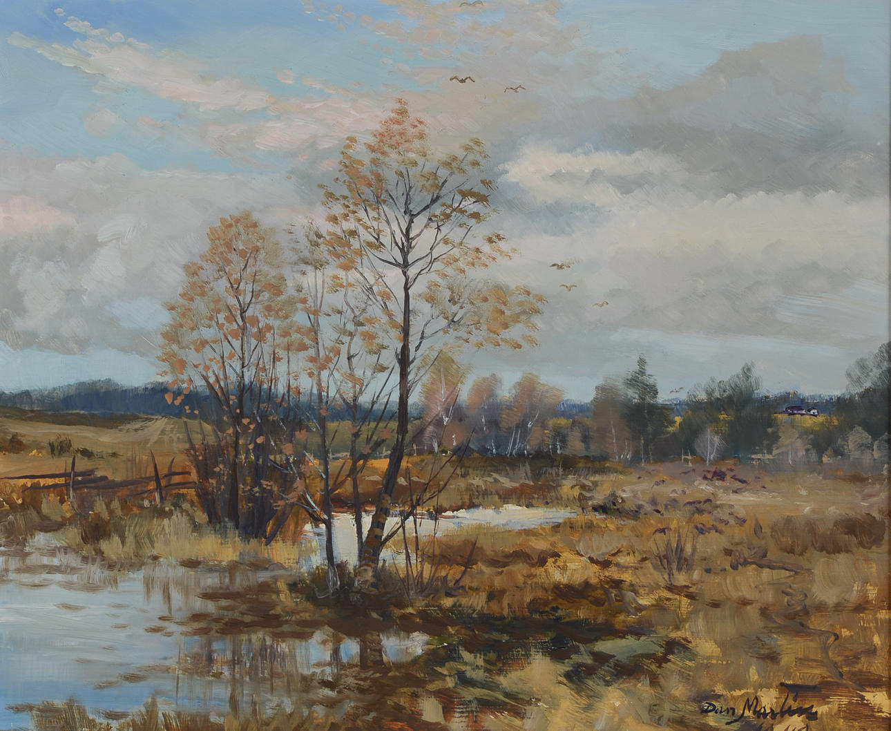 DAN MARTIN MASELL. Autumn landscape, oil on panel, signed, dated 1948.