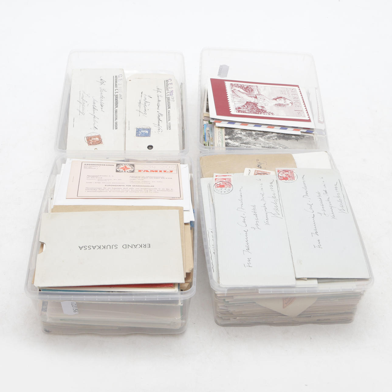 STAMPS/POSTCARDS and LETTERS, 4 boxes.