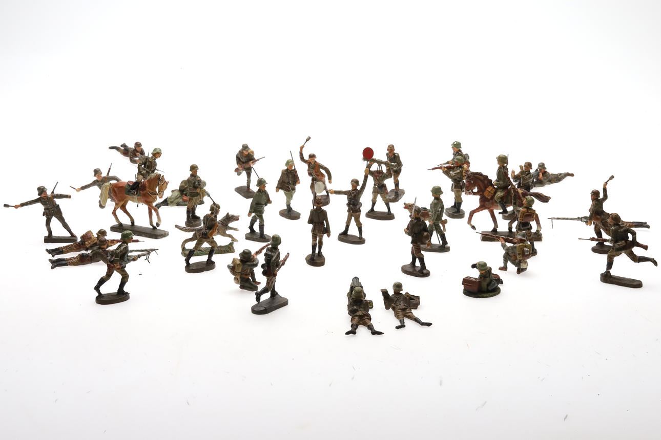 ELASTOLIN FIGURES, German soldiers, 1930/40s, 36 pcs.