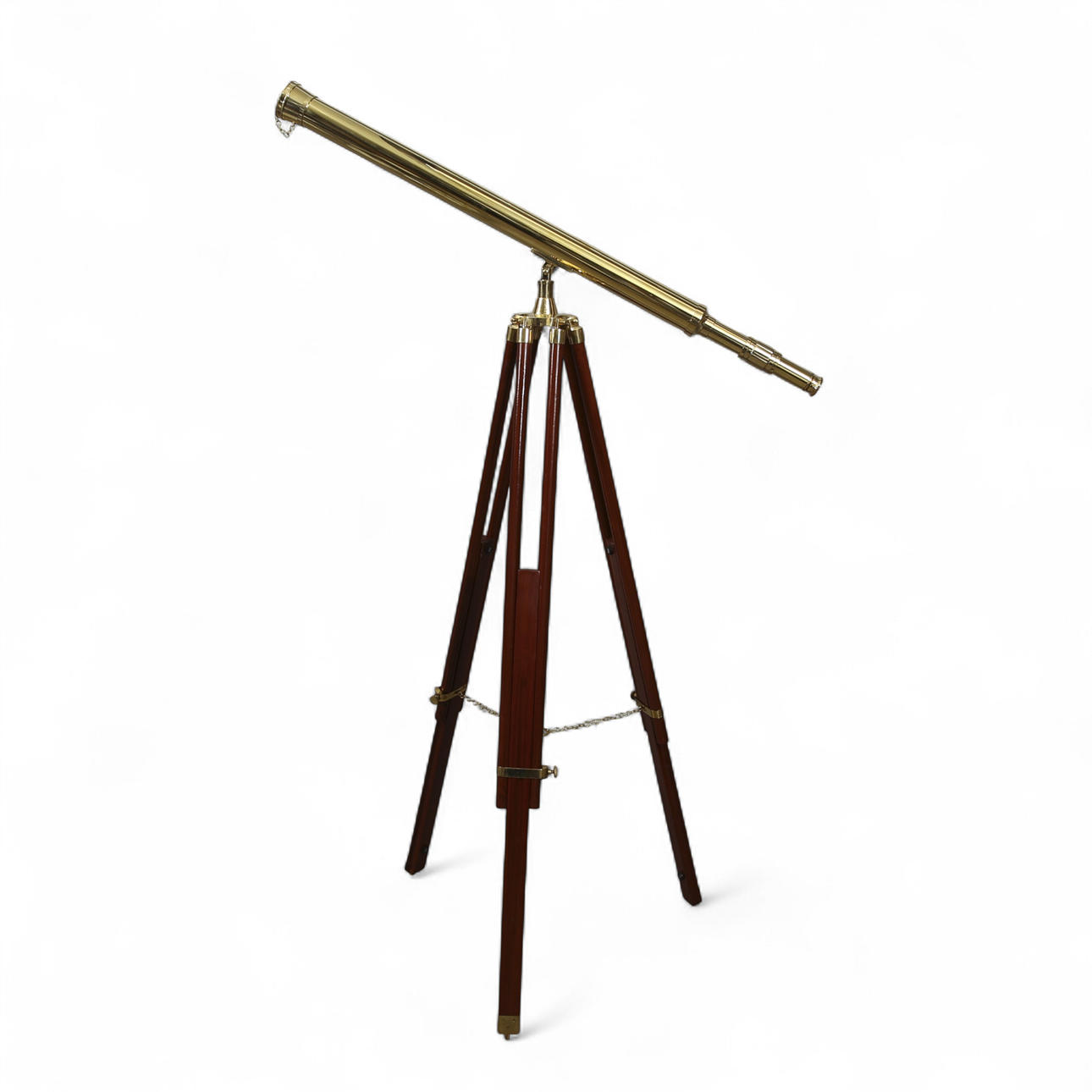 RØRKIKKERT MED STATIV, træ og messing, 21. århundrede.