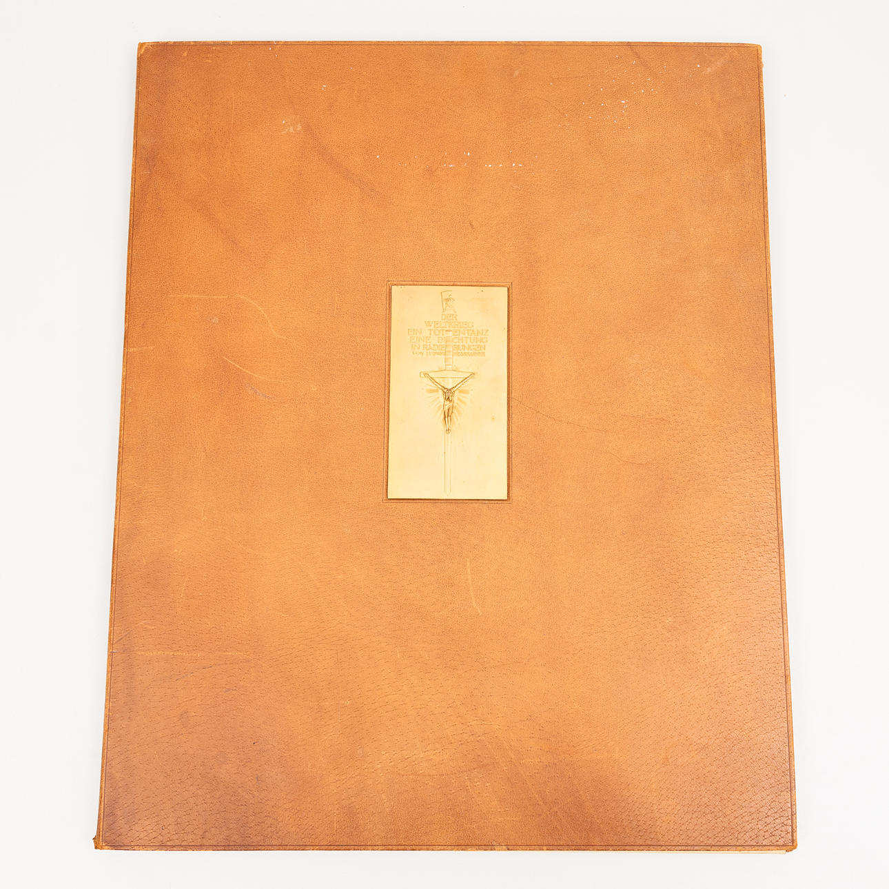LUDWIG HESSHAIMER. Folder with etchings 17 pieces of etchings, "Der Weltkrieg. A Totentanz. 1921", with dedication from the artist. 1922.