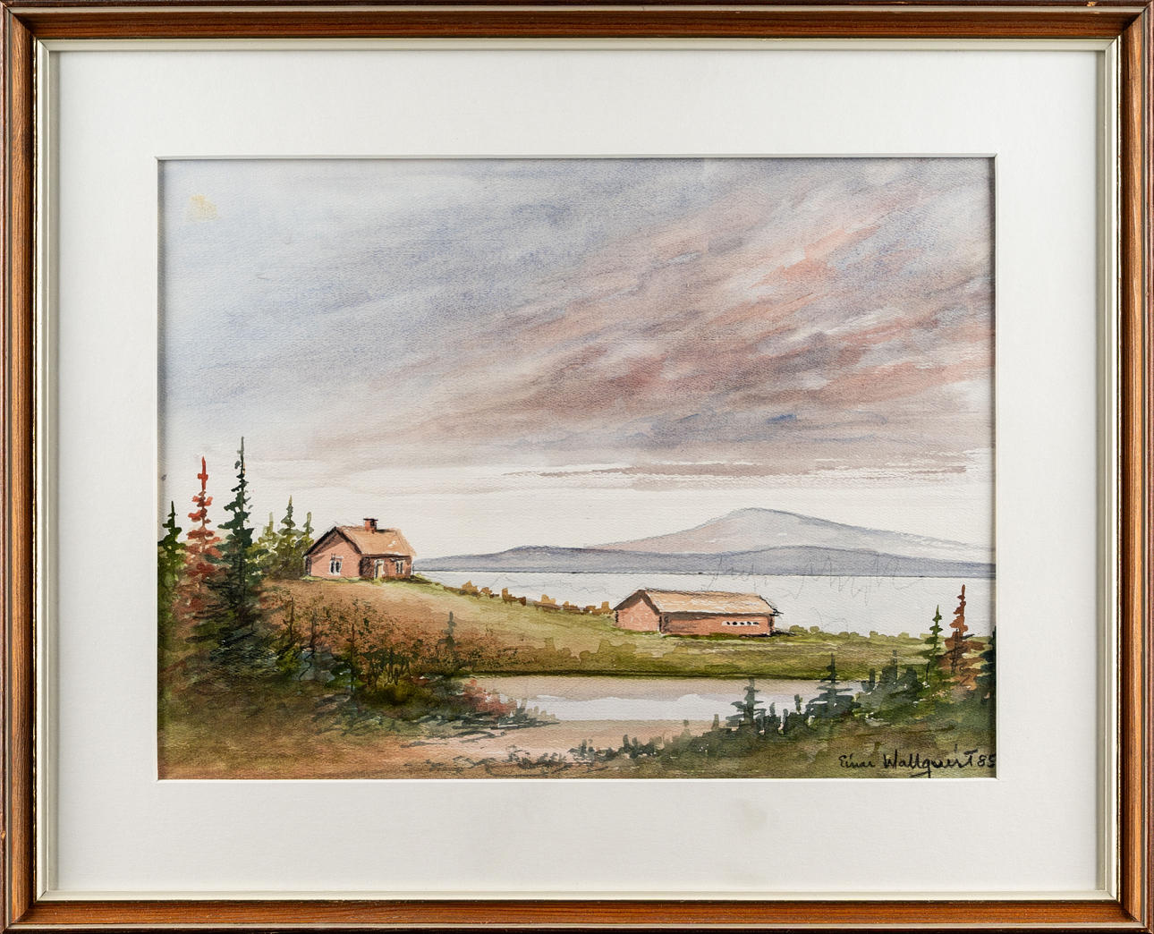 EINAR WALLQUIST. Landscape motifs, Watercolor on paper, Signed and dated - 85.