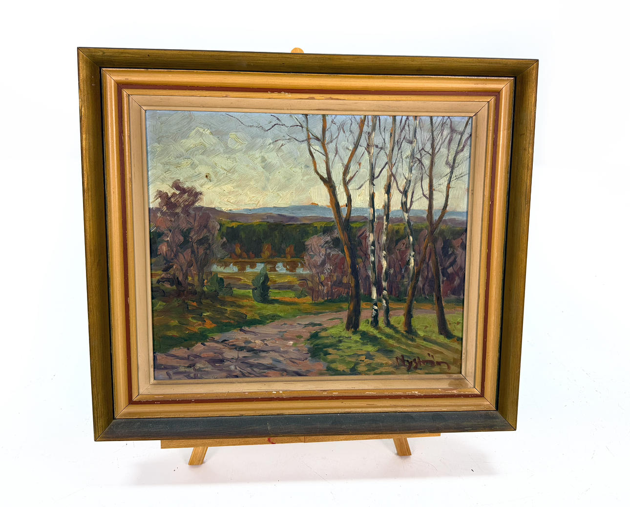 UIDENTIFICERET KUNSTNER. olie på panel, signeret Nyström.