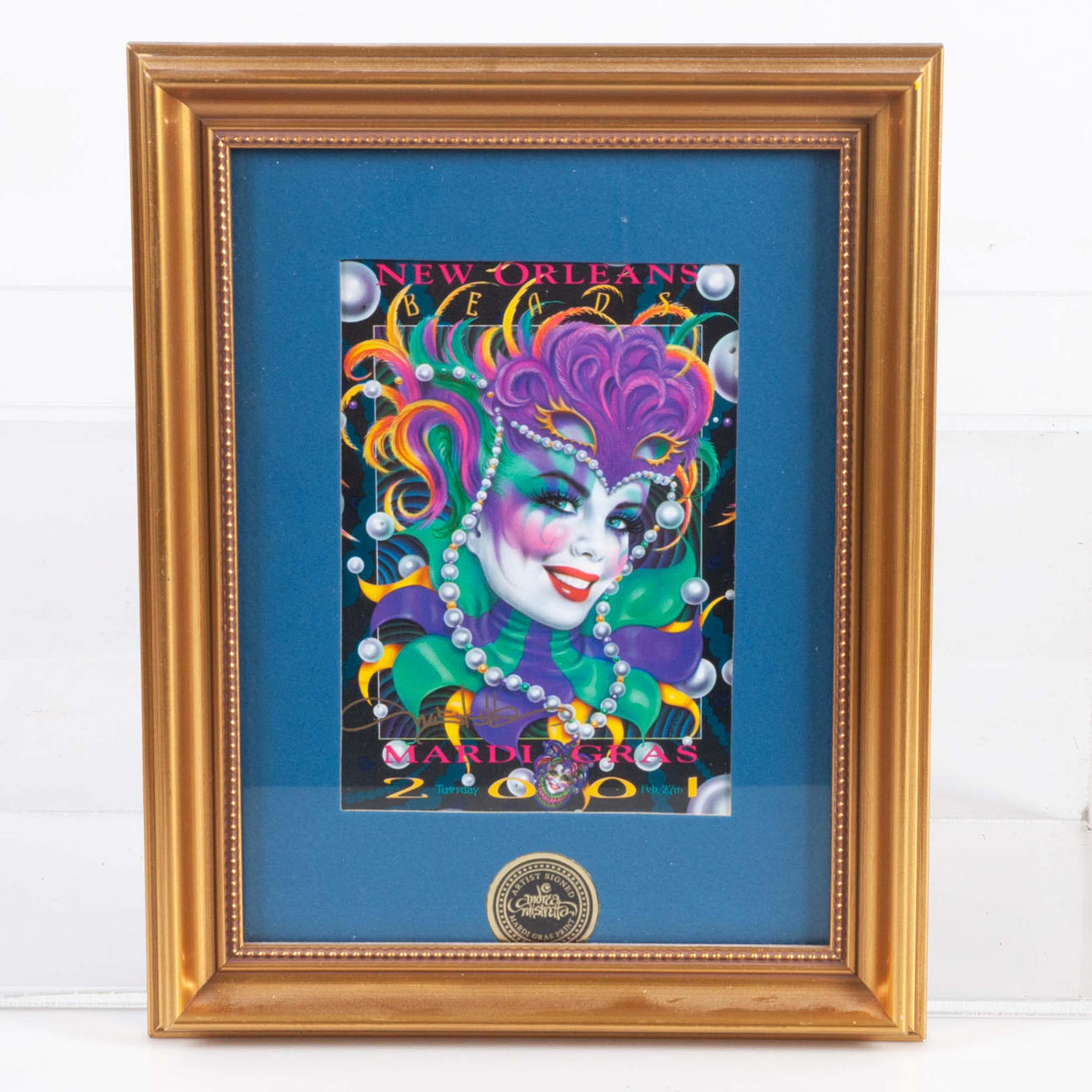 ANDREA MISTRETTA. MARDI GRAS 2001, signed, print.