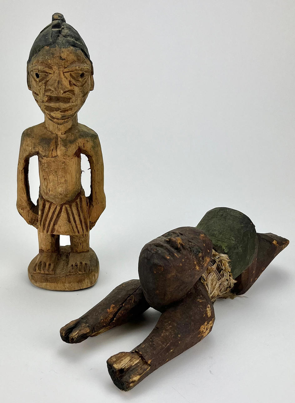 Zwei Holzskulpturen, Afrika.