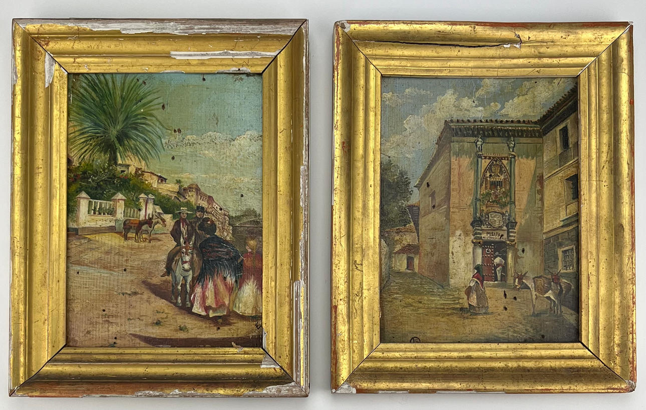 OIDENTIFIERAD KONSTNÄR. Oil on panel, monogrammed.